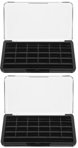 HOMOCONO Palette di rossetti vuote da 2 pezzi: scatola per rossetti con 24 scomparti - palette di ombretti, fard e polvere fai da te - contenitore per illuminanti per viaggi e uso quotidiano