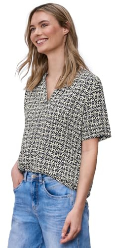 Street One Damen Kurzarm Bluse mit floralem Muster