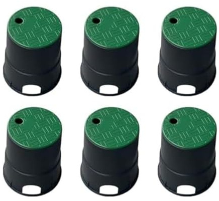 Lagomloot Rutschfeste PP-Ventilbox, 15,2 cm, verstärkte Bewässerungsabdeckung für Gärten und Rasen, 6 Stück, Schwarz