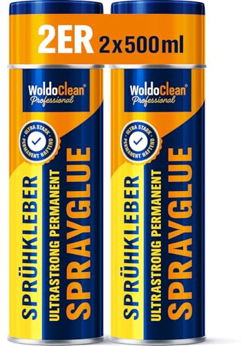 Colle de pulvérisation universel 500 ml Pouvoir adhésif élevé - pour les collages permanents en intérieur (Lot de 2)