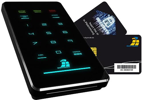 Digittrade HS256-S3 4TB SSD Externe Festplatte (6,35 cm (2,5 Zoll) USB 3.0) mit 256-Bit AES Hardware-Verschlüsselung, Smartcard und PIN schwarz