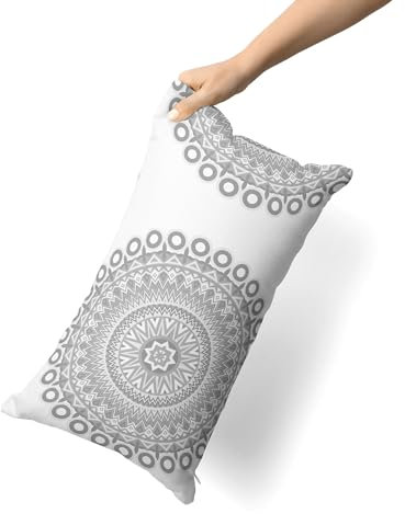 etérea Himmlische Qualität Kissenbezug 40x80cm - Mandala - Grau - Microfaser - Reißverschluss - OEKOTEX Made in Green