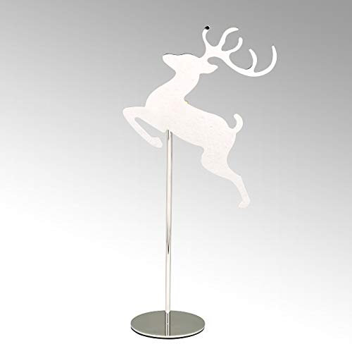 Lambert - Teelichthalter, Kerzenhalter - Rudolph - Rentier - Stahl - vernickelt - Höhe 35 cm