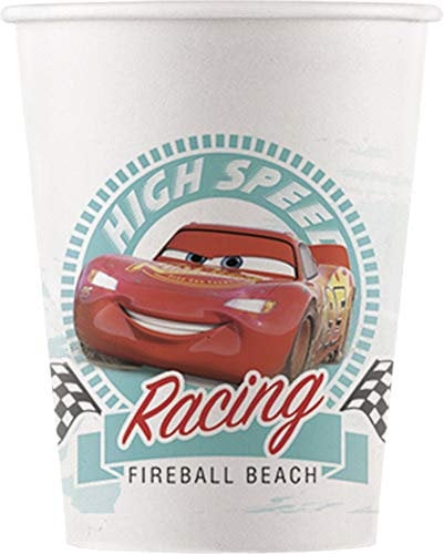 Procos Disney Cars 90817 Lot de 8 gobelets compostables en carton Multicolore 200 ml