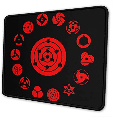 Anime The Violet Evergarden Mauspad, rutschfest, Gaming-Mauspad mit genähtem Rand, Gummiunterlage für Büro und Zuhause 10 x 12 inch Anime Naruto Uchiha Sharingan