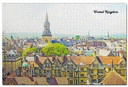United Kingdom Jigsaw Puzzle 1000 Piece UK England Oxford Puzzle Game Artwork Travel Souvenir Wooden