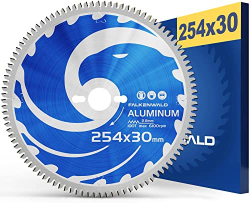 FALKENWALD® - Lama per sega circolare 254 x 30 mm, ideale per alluminio, compatibile con Bosch GTS 10 XC e Bosch PTS10
