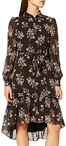 NA-KD Tie Waist Midi Dress Vestido Informal, Flower Print, 36 para Mujer