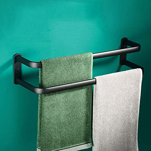RETYOVE Porte-Serviettes de Dislocation Multicouche, Porte Serviette Mural en Espace Aluminium,Organisateur Rack pour Salle de Bain Hôtel Cuisine Black Double Layer 50CM
