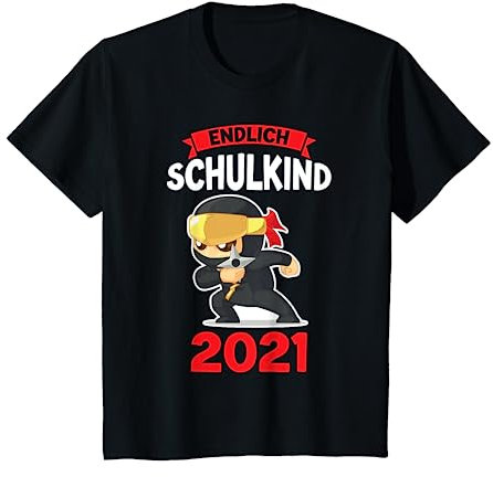 Kinder Schulkind 2021 Ninja Schultüte T-Shirt