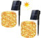 Qxmcov Lot de 2 Guirlande lumineuse solaire Extérieur 20 m 200 LED 8 modes Étanche Câble en cuivre Guirlande lumineuse décorative pour jardin, terrasse, cour, mariage, fête