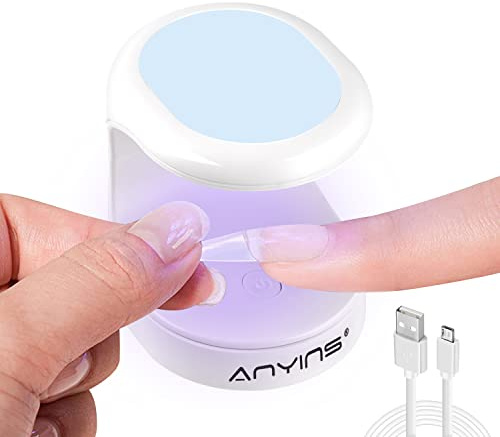 ANYINS Mini UV Licht für Gelnägel, UV-Licht für Nägel Nagellampe Tragbare UV Nagellampe 16W UV Lampe Professionelle UV Lampe für Gelnägel Innovativer Nageltrockner für Nail Art