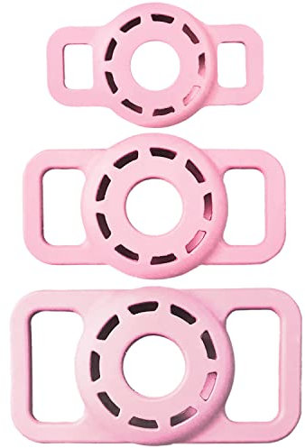 Airtag Hundehalsband-Halter, Silikon-Haustierhalsband-Hülle für Apple Airtag (klein, Rosa)