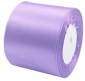 23m Satinband Geschenkband Mittelviolett 75mm Breit,Trauer Band Schleifenband Satin Dekoband Geschenkverpackung Deko Band Stoffband für Halloween Weihnachten Hochzeit Taufe Geburtstag DIY-Handwerk