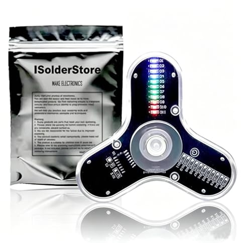 3 Leaves LED Rotating Gyroscope DIY Kit Soldering Project Electronics Kit Soldering Practice Kit for Kids Adult ISolderStore