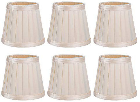 6 Pièces Abat-Jour en Tissu, 12 x 11 x 8,5 cm Adapté Aux Ampoules E14, D'éclairage de Lustre D'abat-Jour de Style Nordique pour la Décoration de la Maison pour Lampe de Table, Chevet, Lampadaire