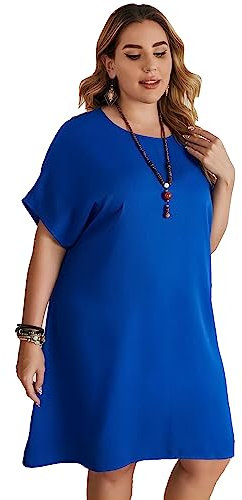 SJTJSPX Robe de Nuit à Manches Courtes Femme Fille Chemise de Nuit Grand Taille Vêtements de Nuit Couleur Pure Été Pyjama Kimono Coton Respirante Casual Nuisette Doux Robe de Chambre Simple