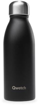 QWETCH – Bouteille One Inox Ultra Légère -Noir Matt 500ml – Gourde Simple Paroi – Etanche, Sans BPA & Réutilisable – Gourde inox du quotidien, non isotherme