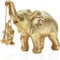 gotyou Elefanten Deko, Elefant Statue Figur, Elefantenharz-Handwerksdekorationen, Elefanten Skulptur für Wohnzimmer, Büro, Bücherregal, Schlafzimmer (Silber) (Gold)