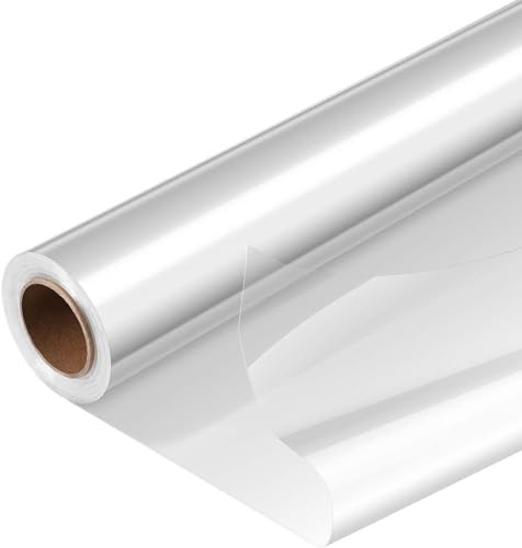 Geschenkfolie Transparent,80CMx30M Geschenkfolie,2.2 Mil Dick Langfilm klarsichtfolie Geschenkfolie,Durchsichtiges Geschenkpapier