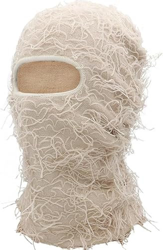 Ezweiji Balaclava Maske Skimaske Sturmmaske Winddichte und Atmungsaktive Kälteschutzmaske für Ski, Motorrad und Outdoor Aktivitäten (Nylon, Weiß)