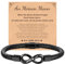 Valentinstag Armband Herren Personalisierte Geschenke - Lederarmband Herren mit Gravur Namen Geflochtenes Armband Leder Unendlichkeits Ich Liebe Dich Geschenk Jahrestag Männer Geschenke (Schwarz, 21)