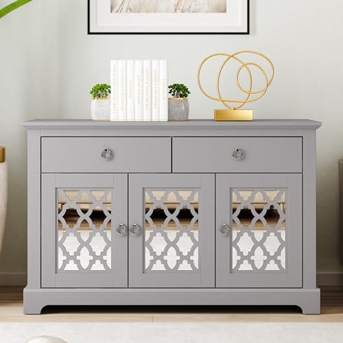 GFW Honiton 3 Door 2 Drawer Sideboard Grey