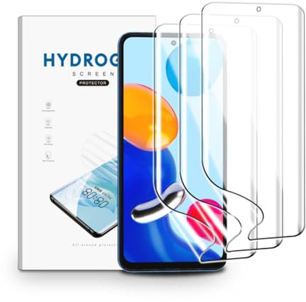 nvskvd Películas de Hidrogel para Xiaomi Redmi Note 11, 3 Piezas TPU Protectores de Pantalla Película Transparente Flexible Suave (NO vidrio templado)