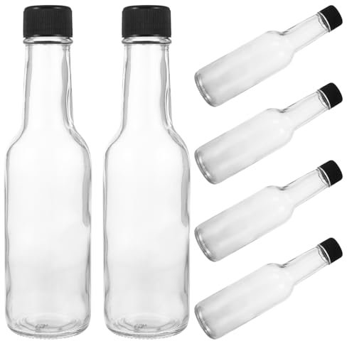 OUNONA Bouteilles de Stockage de Sauces Polyvalentes Bocaux à Condiments en Verre Couvercle pour Vinaigrette Huile de Piment