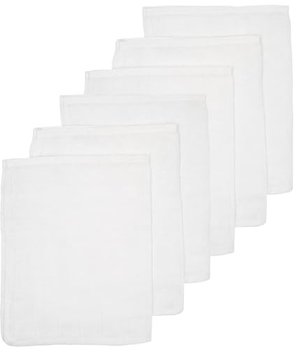 MEYCO Waschhandschuhe 6er Pack 20x17cm Musselin Waschlappen White | 100 % weiche Baumwolle - Oeko Tex zertifiziert - saugfähig, hautfreundlich & schnelltrocknend