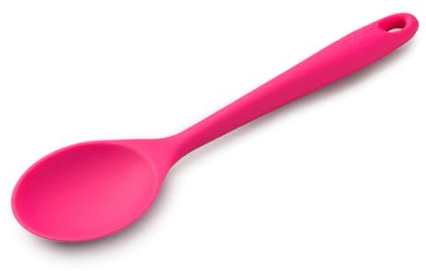 Zeal Silicone Non-Stick Kitchen Cooking Spoon, Heat-Resistant Perfect for Stirring, Serving, Scooping, Baking and Mixing, 28cm, Neon Pink