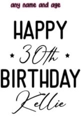 Personalisierter Geburtstagsaufkleber/individueller Wandaufkleber „Alles Gute zum Geburtstag“, Etikett mit jedem Namen und Alter, Vinyl, geeignet für Ailbox, Prosecco-Glas, Champagnerglas, Ballon