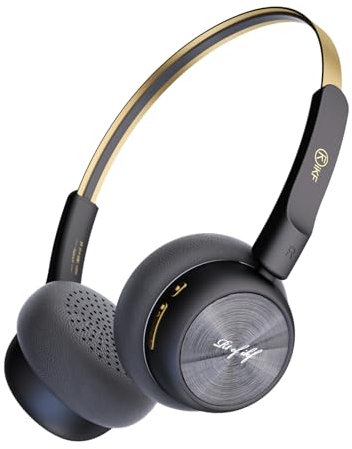 iKF -R1 - Auriculares retro Bluetooth 5.4, sonido Hi-Fi, ecualizador personalizado a través de la aplicación, 60 horas de reproducción, ajuste cómodo, conexión multipunto, ligeros auriculares vintage
