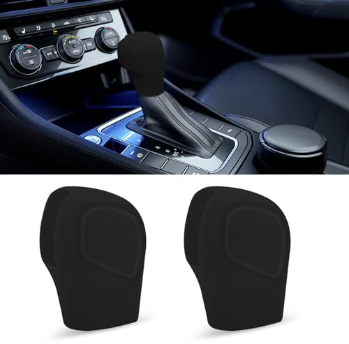 deemars 2PCS Auto-Schaltknauf-Abdeckung, Elastische Silikon Auto Automatik-Schaltknauf Schutzhülle, Auto Schaltknauf-Schutz, Universal Auto Interieur Zubehör für die meisten Automodelle (K1-Schwarz)