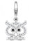 Goldene Hufeisen Charm Anhänger Eule auf Ast 925 Silber Zirkonia, für Bettelarmbänder