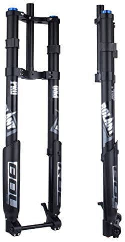 UIOPPOI Inverted Suspension Fork 26 27.5 29 Inch Downhill MTB Air Fork 5.0 Tire Fat Mountain Bike Double Shoulder Front Fork Travel 160mm Adjustable Rebound Manual Lockout