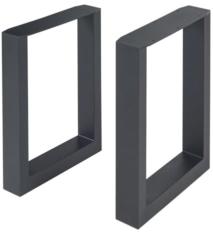 [en.casa] Tischgestell Makers 2er Set Tischbeine Metall für Beistelltisch Couchtisch 43 x 30 cm Tischfüße höhenverstellbar Couchtischgestell Tischuntergestell Schwarz