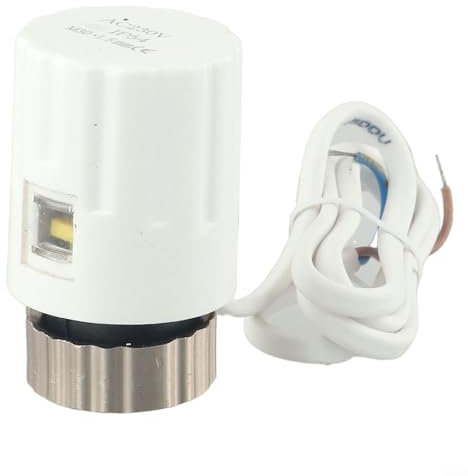 Honseadek Heizkörperventil für Fußbodenheizung, weißes PC-Material, AC230 V, M30 x 1,5 mm, elektrischer Stellantrieb, für Fußbodenheizung, Heizkörperventil (normalerweise offen)