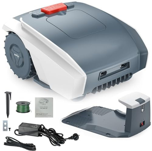 Robotic Lawn Mower with GPS Assisted Navigation - Cuts Up to 1500 sq m Ultra Quiet Mowing, Bluetooth App Control, Path Planning, Automatic Charging, for Lawn/Garden