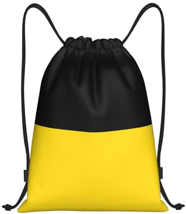 Baden-Württemberg Flagge Print Kordelzug Turnbeutel - Leichter faltbarer Cinch-Rucksack für Reisen & Sport - für Yoga, Wandern, Schwarz, Medium, Tagesrucksäcke