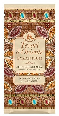 TESORI D'ORIENTE | Bagno crema 'Byzantium' | Bagno aromatico con rosa nera e labdano | Cura del corpo e dei sensi | 40 ml