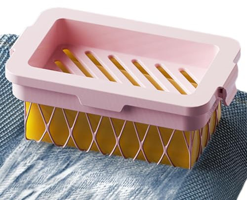 Caja de jabón de espuma, contenedor de jabón de malla, organizador de jabón de baño, almacenamiento de limpieza para jabones, soporte multifuncional para platillos con desagüe, almacenamiento anti-de