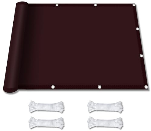 Voile D Ombrage Abri de Jardin 1.5 x 4 m Protection Solaire Résistant à La Pluie Anti UV Auvent - Protection Solaire avec Cordons pour Jardins/Balcons/Terrasses, Vin Rouge