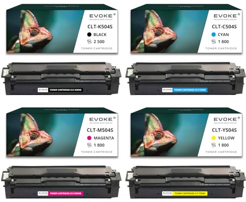 Tonerkartuschen für Samsung CLT-504S CMYK, 2.500 Seiten Schwarz + 1800 Seiten pro Farbe, CLTK504S, kompatibel mit CLP415 CLX4195 CLT-C504S CLP-415N CLX-4170 SL