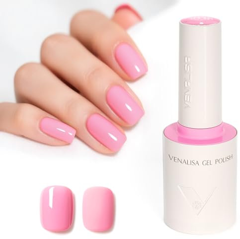 Venalisa Gel Nail Polish Baby-Pink 10ml Stylish Round Bottle with Top Label Showing Color and Number UV Gel Polish for Stunning Nail Art Design 5038