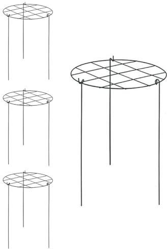 Halterung für Hortensien, 4 Stück, Blumenringe, Metall, robust, für Pflanzen und Stützstrukturen, vertikaler Schutz für Hortensien, Erdbeeren und Pflanzen | 4 Stück, robust, für Tomaten, Hortensien, Erdbeeren, Monstera, Blumen im Gewächshaus, Garten