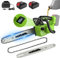 Motosierra Bateria 16 Pulgadas, 2200W Motosierra Eléctrica Inalámbrica con 2 x 4.0Ah Baterías, Motor sin Escobillas, Lubricación Automática y Tensado de Cadena sin Herramientas, Pantalla LED