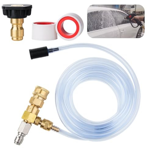 Adjustable Soap Dispenser For Pressure Washer, 4000Psi Downstream Injector Kit, 3/8 Quick Connect Chemical Injector