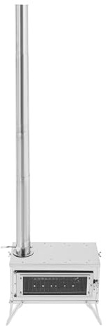 Cocina de tienda de campaña, estufa de madera portátil de acero inoxidable con 8 tubos de chimenea, para camping, senderismo, excursiones, picnics, 38 x 29 cm