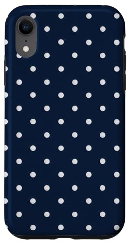 Boho Tiny Polka Dot Cute Navy Blue Polkadot Case for iPhone XR